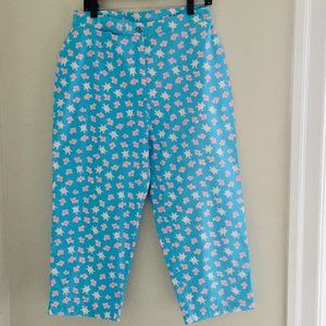 Lilly Pulitzer Blue/ Pink Turtle Print Crop Leg Pants Size 10